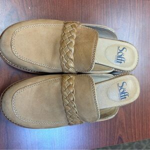 Sofft Tan Mules with Braided Detail